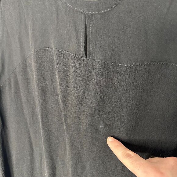 Niche Tunic Dress Black L/XL Oversized Round Neck Lagenlook Short - Picture 6 of 10